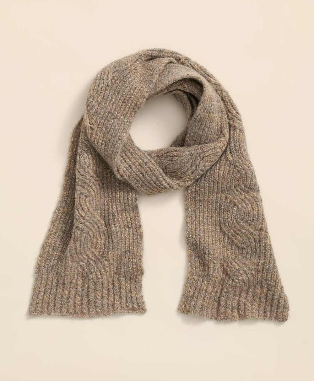 Alpaca-Cotton-Wool Blend Cable Knit Wrap Scarf | Brooks Brothers on sale