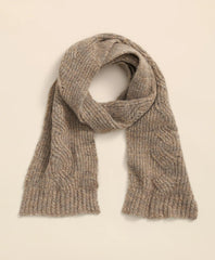 Alpaca-Cotton-Wool Blend Cable Knit Wrap Scarf | Brooks Brothers on sale