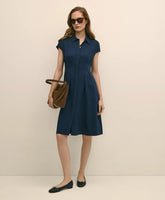 A-Line Pleated Shirt Dress | Brooks Brothers online shop