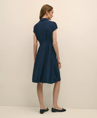 A-Line Pleated Shirt Dress | Brooks Brothers online shop