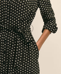 Belted Dot-Print Shirt Dress | Brooks Brothers sale