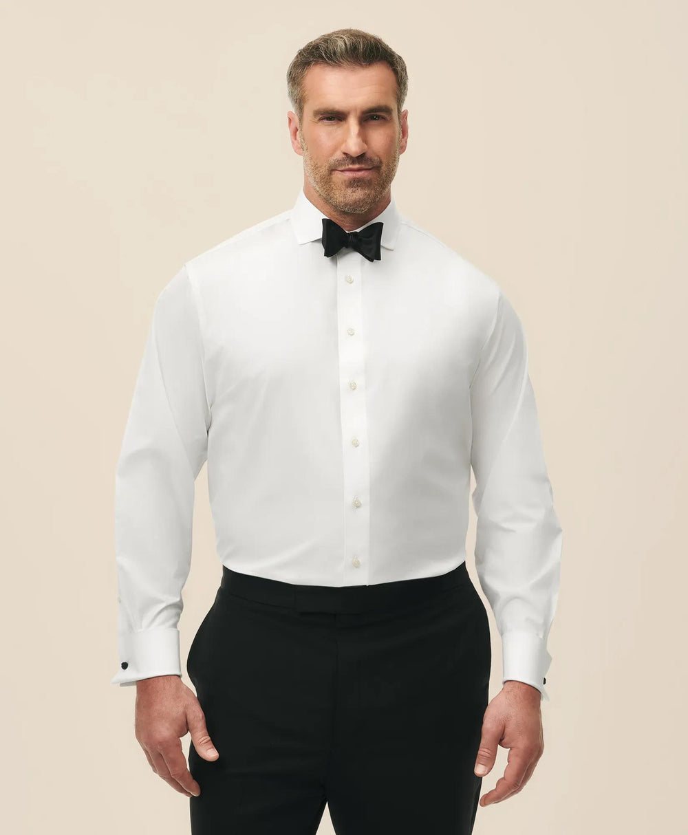 Big & Tall Non-Iron Supima® Cotton Poplin Londoner Collar, Tuxedo Shirt | Brooks Brothers on sale