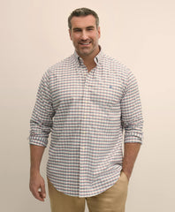 Big & Tall Stretch Cotton Non-Iron Oxford Polo Button Down Collar, Checked Shirt | Brooks Brothers sale