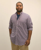 Big & Tall Stretch Cotton Non-Iron Oxford Polo Button Down Collar, Outline Check Shirt | Brooks Brothers on sale