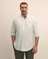 Big & Tall Stretch Cotton Non-Iron Oxford Polo Button Down Collar, Outline Stripe Shirt | Brooks Brothers online