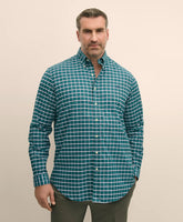 Big & Tall Stretch Cotton Non-Iron Oxford Polo Button Down Collar, Plaid Shirt | Brooks Brothers online shop