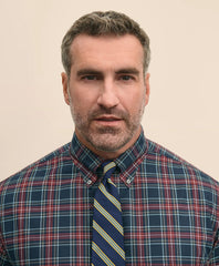 Big & Tall Stretch Cotton Non-Iron Twill Polo Button Down Collar, Tartan Shirt | Brooks Brothers discount