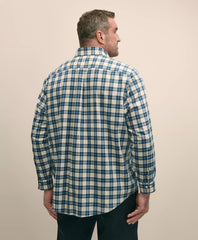 Big & Tall Stretch Supima® Cotton Non-Iron Twill Polo Button Down, Plaid Sport Shirt | Brooks Brothers online