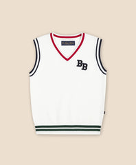 Boys Cotton Jacquard Varsity Sweater Vest | Brooks Brothers online shop