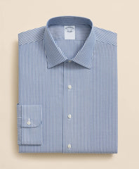 Brooks Brothers Explorer Collection Non-Iron Twill Ainley Collar Ground Stripe, Dress Shirt | Brooks Brothers on sale
