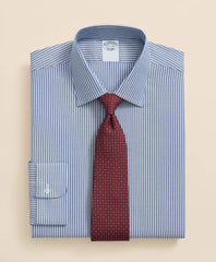 Brooks Brothers Explorer Collection Non-Iron Twill Ainley Collar Ground Stripe, Dress Shirt | Brooks Brothers on sale