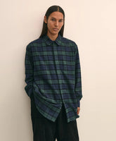 Brooks Brothers X Engineered Garments Cotton Flannel Round Pinhole Collar Oversized, Tartan Dress Shirt | Brooks Brothers discount