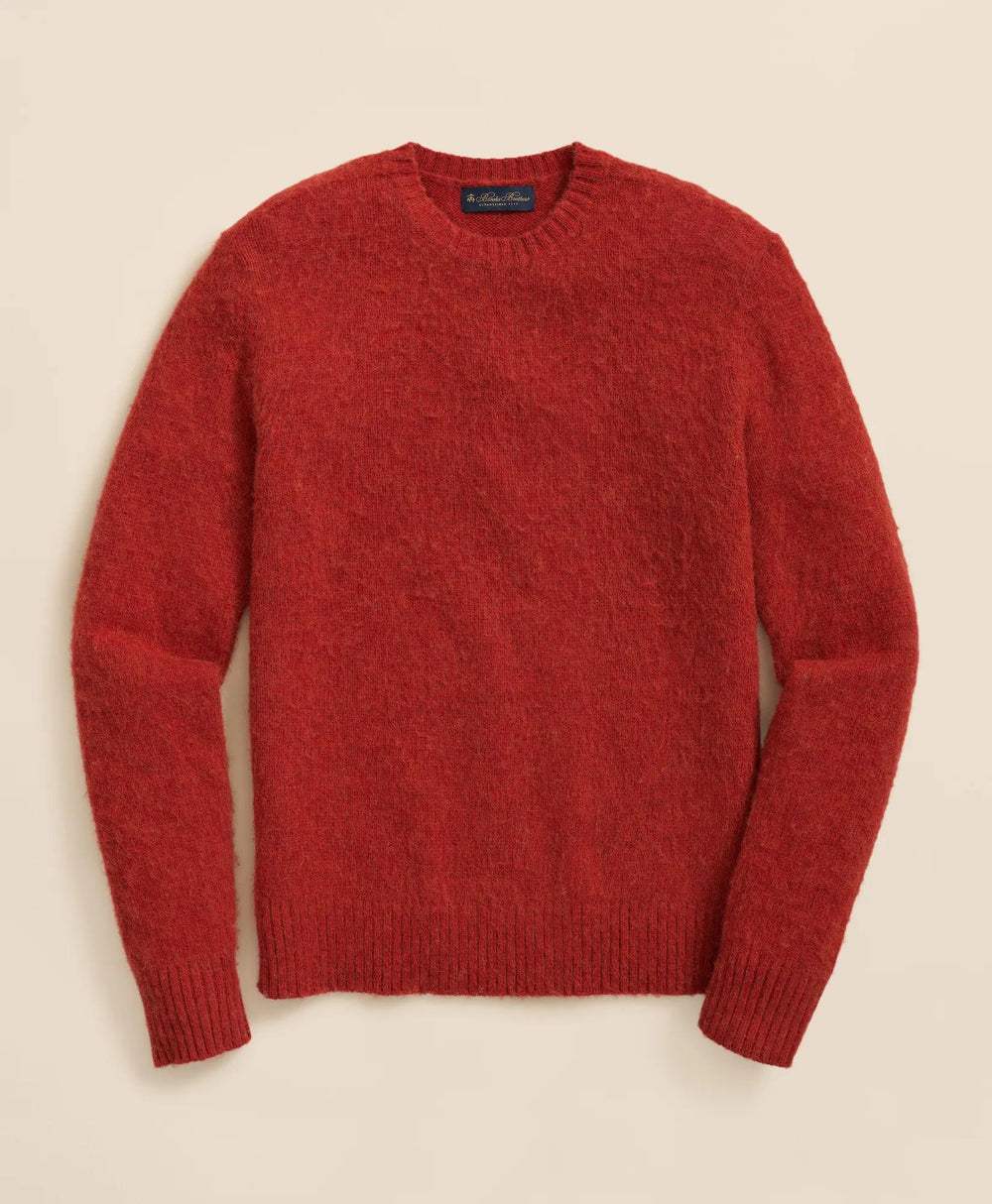 Brushed Wool Crewneck Sweater | Brooks Brothers online