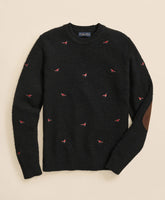 Brushed Wool Pheasant-Embroidered Sweater | Brooks Brothers on sale