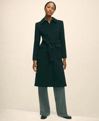 Brushed Wool Twill Wrap Coat | Brooks Brothers discount