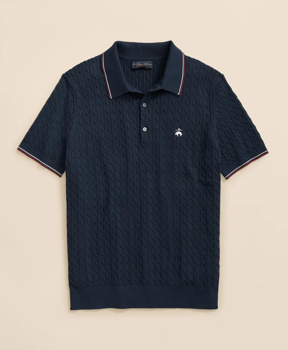 Cable Knit Archive Tennis Polo in Supima® Cotton | Brooks Brothers for sale