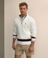 Cable Knit Tennis Quarter-Zip Sweater in Supima® Cotton | Brooks Brothers discount