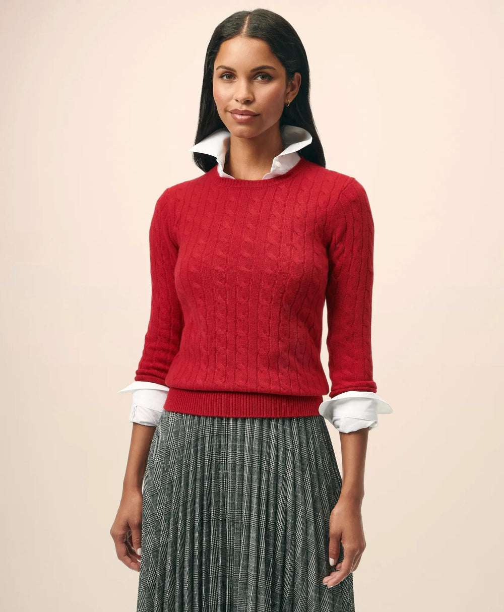 Cashmere Cable Crewneck Sweater | Brooks Brothers online