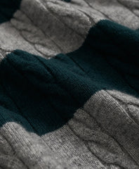 Cashmere Wool Cable-Knit Sweater in Rugby Stripe | Brooks Brothers online