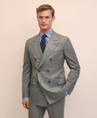Classic Fit Double-Breasted Wool Pinstripe 1818 Suit | Brooks Brothers online shop