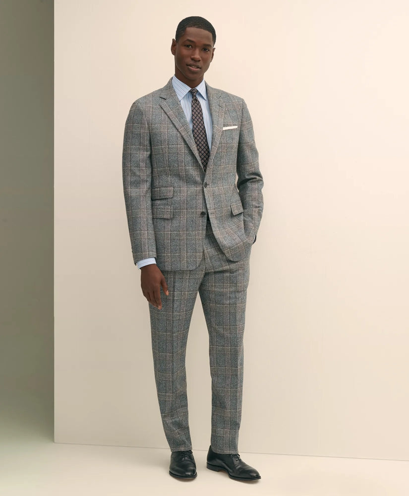 Classic Fit Saxon Wool Bold Check 1818 Suit | Brooks Brothers online