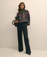 Cotton Blend Floral Jacquard Cropped Jacket | Brooks Brothers on sale