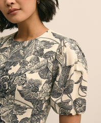 Cotton Blend Puff-Sleeve Floral Print Dress | Brooks Brothers discount