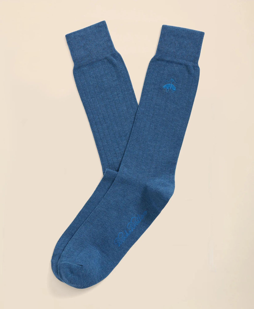 Cotton Blend Ribbed Socks | Brooks Brothers online shop