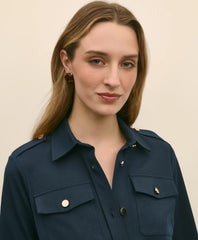 Cotton Blend Twill Belted Shirt Dress | Brooks Brothers on sale