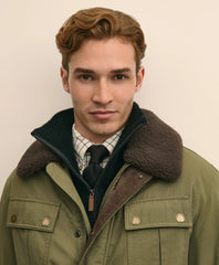 Cotton Field Jacket With Removable Shearling Collar | Brooks Brothers discount
