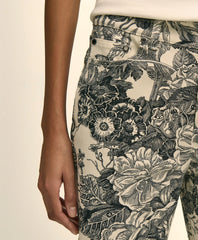 Cotton Floral Cropped Kick Flare Jeans | Brooks Brothers discount