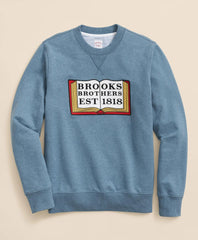 Cotton French Terry Embroidered Book Sweatshirt | Brooks Brothers on sale