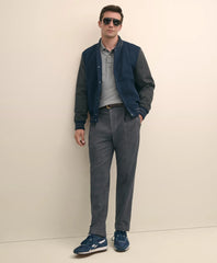 Cotton Pleated Side-Tab Checked Chino | Brooks Brothers discount