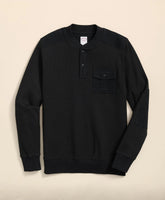 Cotton-Wool Blend Waffle Knit Henley | Brooks Brothers on sale