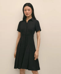 Crepe Pleated Shirt Dress | Brooks Brothers for sale