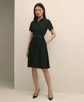 Crepe Pleated Shirt Dress | Brooks Brothers for sale
