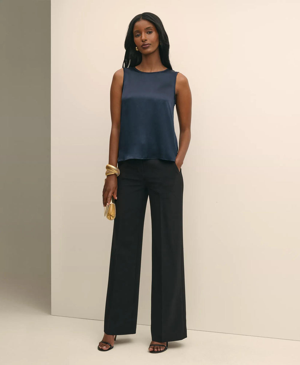Crepe Wide-Leg Pants | Brooks Brothers on sale