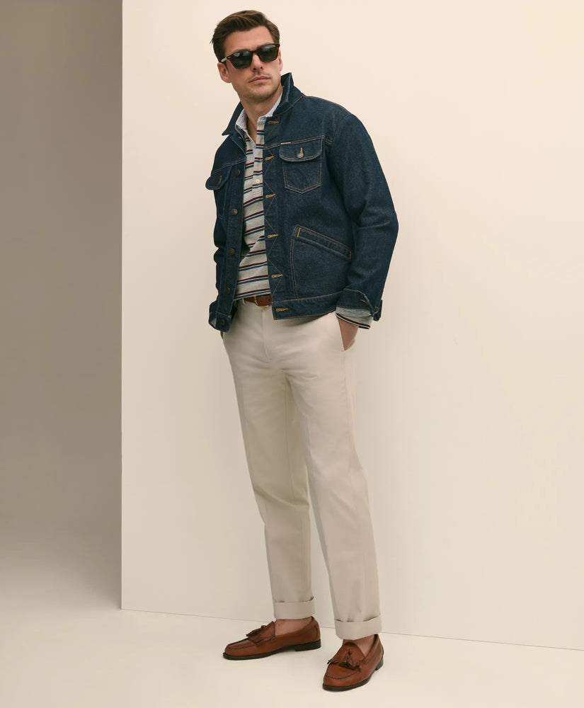 Dark Rinse Denim Trucker Jacket | Brooks Brothers online shop