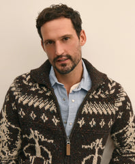 Donegal Wool Emblem Chunky Zip Cardigan | Brooks Brothers cheap