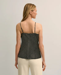 Dot-Print Lace-Trim Cami in Silk Charmeuse | Brooks Brothers online shop