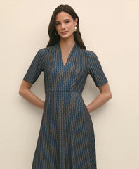 Effortless Knit Dress in Link Print | Brooks Brothers discount