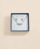 Faux Pearl Cubic-Zirconia Cluster Necklace and Earrings Set | Brooks Brothers online