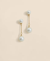 Faux-Pearl-Drop Fine-Chain Earrings | Brooks Brothers for sale