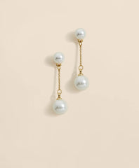 Faux-Pearl-Drop Fine-Chain Earrings | Brooks Brothers for sale