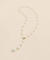 Faux Pearl & Gold-Toned Y-Neck Necklace | Brooks Brothers cheap