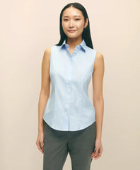 Fitted Non-Iron Stretch Supima® Cotton Sleeveless Dress Shirt | Brooks Brothers online shop