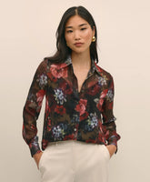 Floral Print Sheer Blouse with Camisole | Brooks Brothers sale