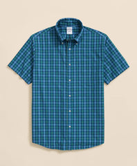 Friday Shirt, Poplin Short-Sleeve Tartan | Brooks Brothers discount