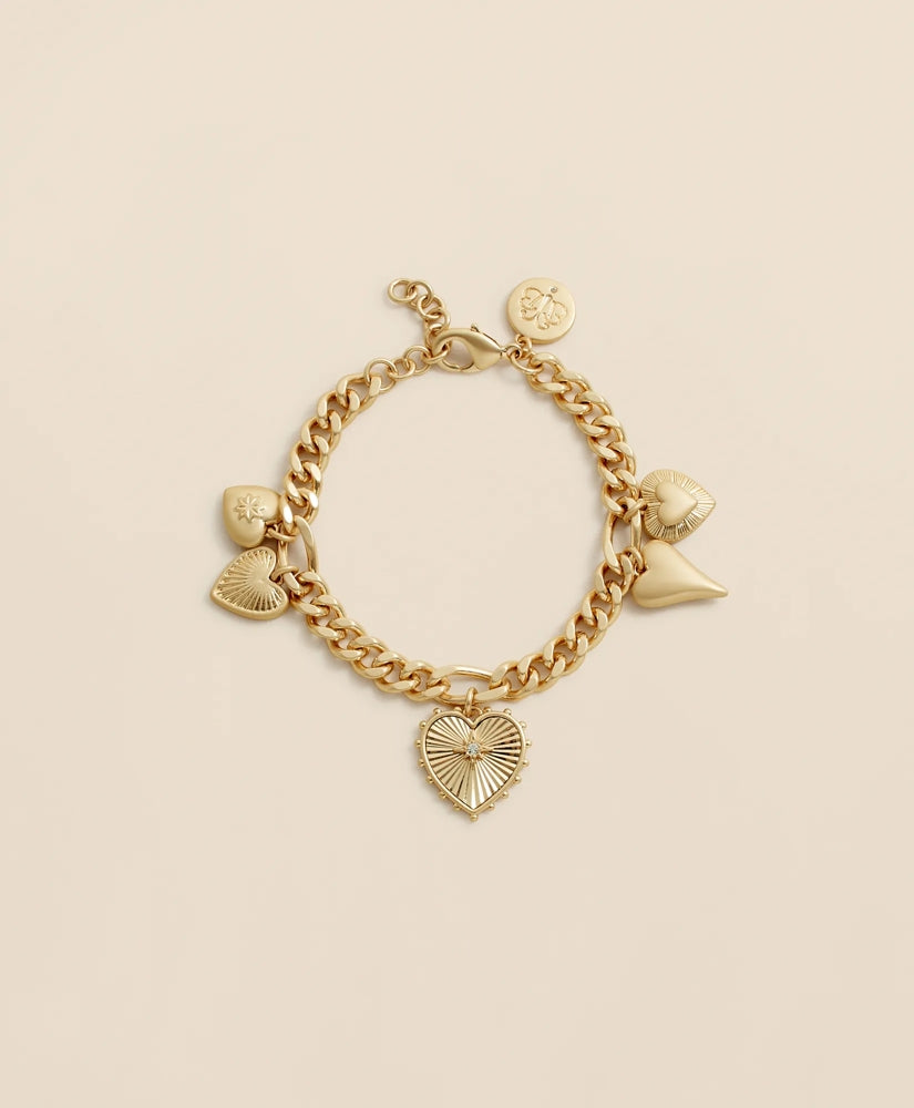 Gold-Toned Heart Charm Bracelet | Brooks Brothers on sale