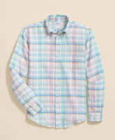 Irish Linen Polo Button Down Collar, Multi Plaid Shirt | Brooks Brothers for sale